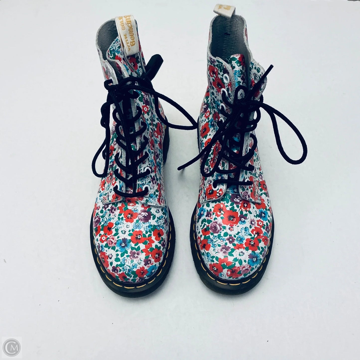 Boots Ankle Flats By Dr Martens In Floral Print, Size: 7
