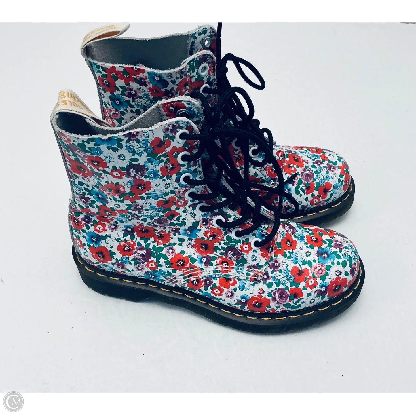 Boots Ankle Flats By Dr Martens In Floral Print, Size: 7