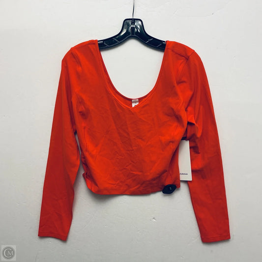 Athletic Top Long Sleeve Crewneck By Lululemon In Orange, Size: 10