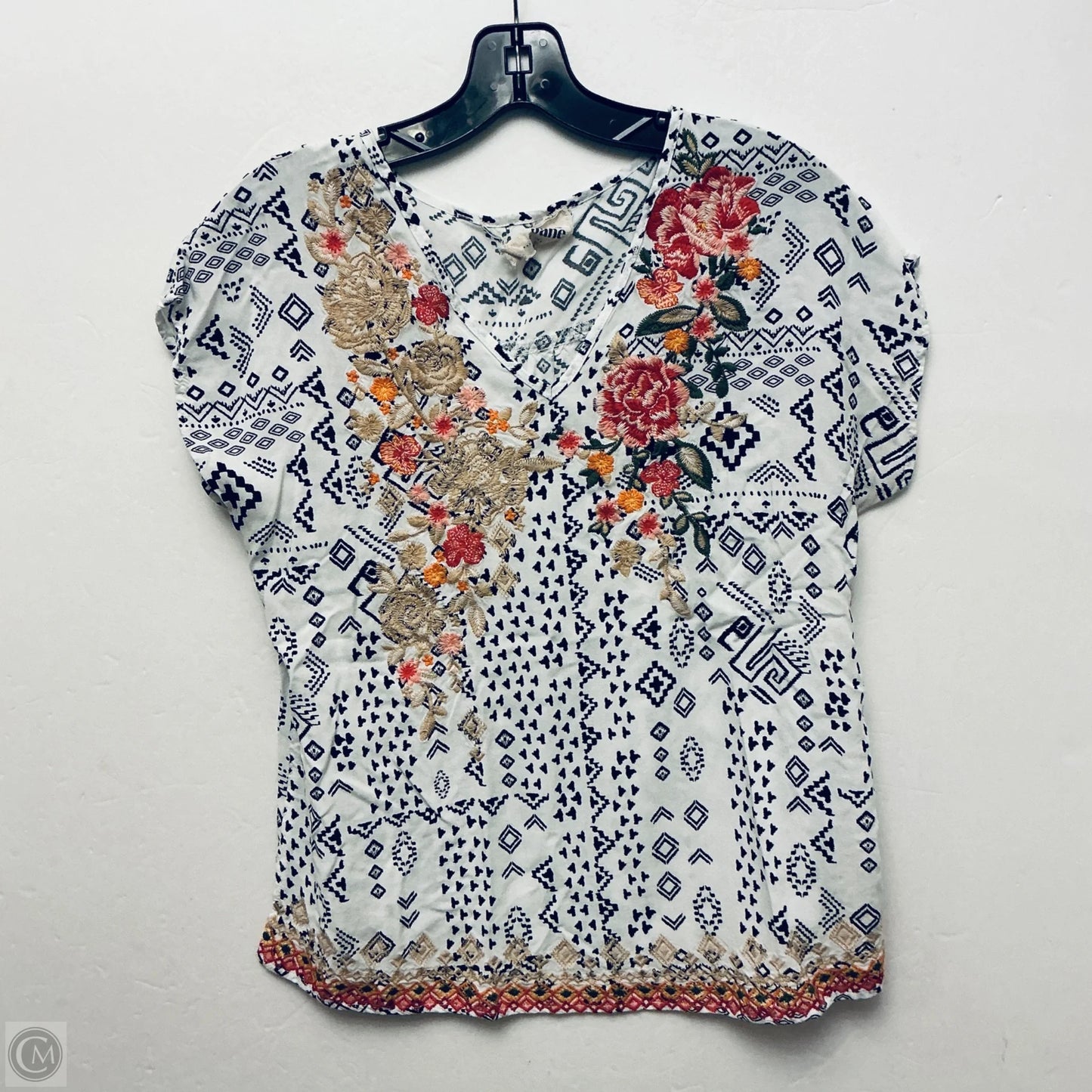 Top Short Sleeve By Savanna Jane In Black & White, Size: S