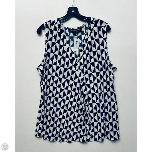 Top Sleeveless By Lane Bryant In Blue & Cream, Size: 2x