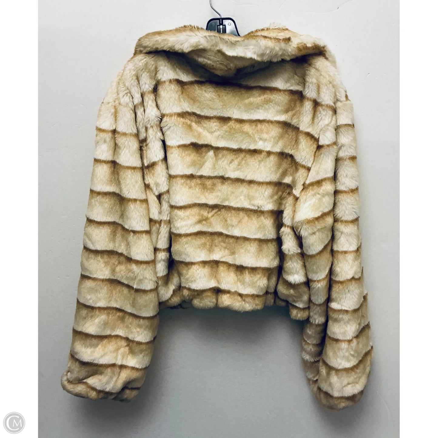 Jacket Faux Fur & Sherpa By Ashley Stewart In Cream, Size: 2x