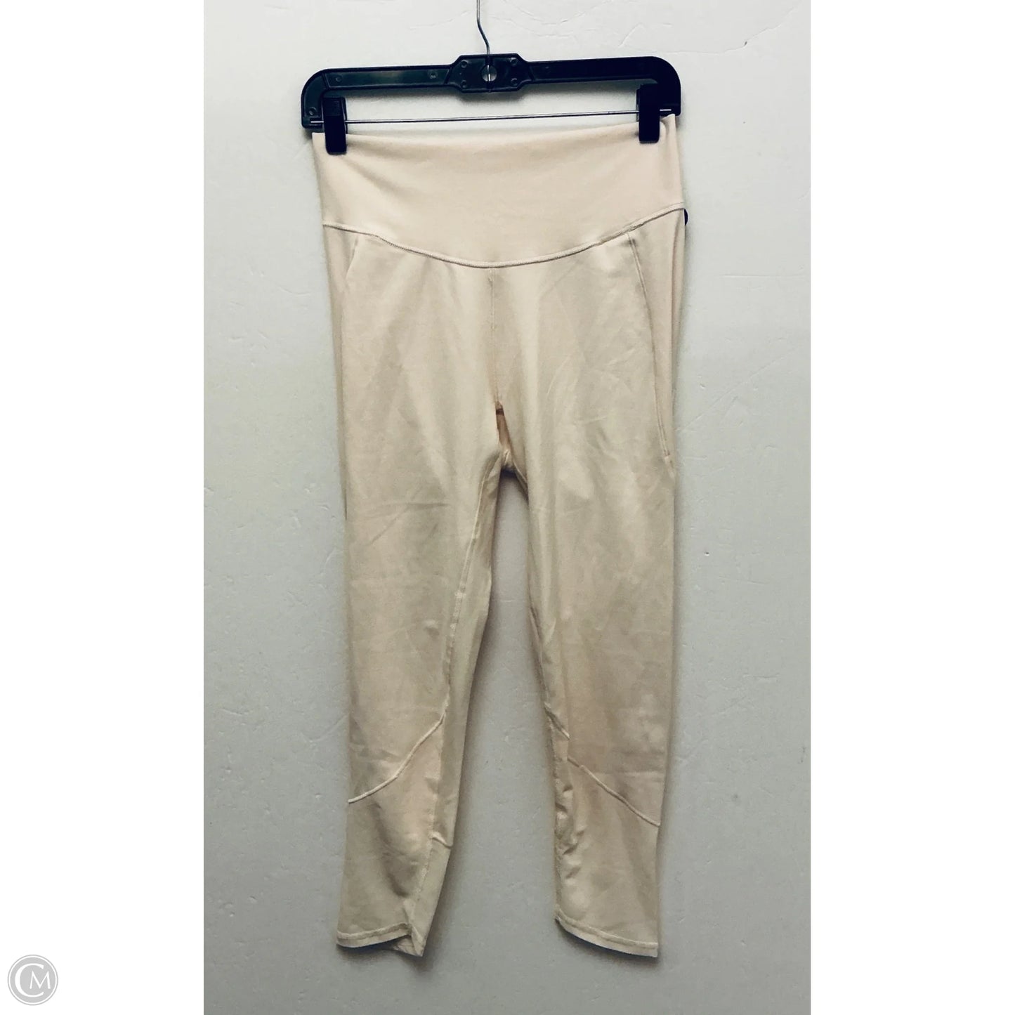 Athletic Leggings By Adidas In Cream, Size: L