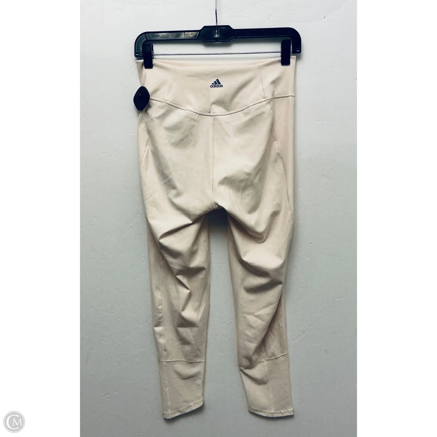 Athletic Leggings By Adidas In Cream, Size: L
