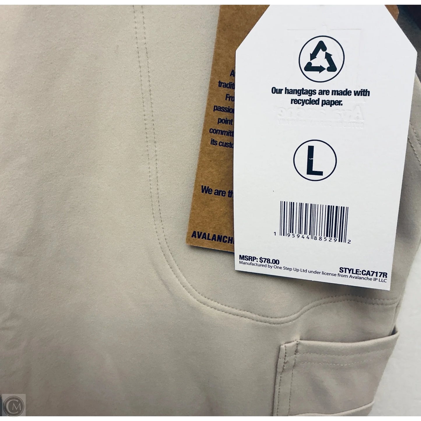 Athletic Leggings By Avalanche In Tan, Size: L