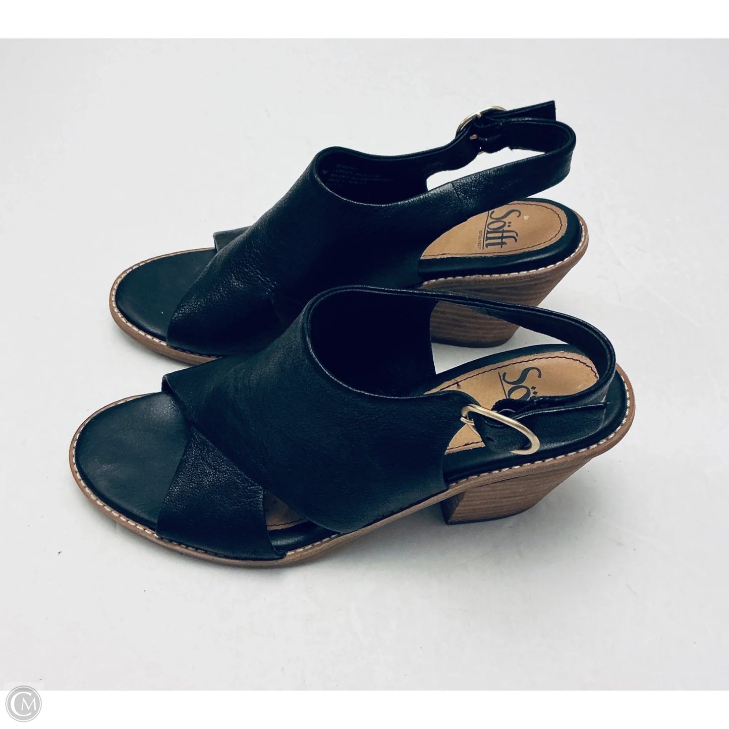 Sandals Heels Block By Sofft In Black, Size: 7
