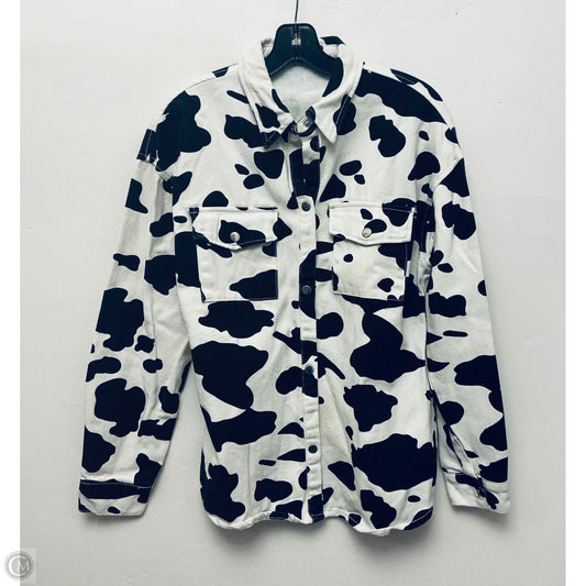 Jacket Denim By Bailey Rose In Black & White, Size: M