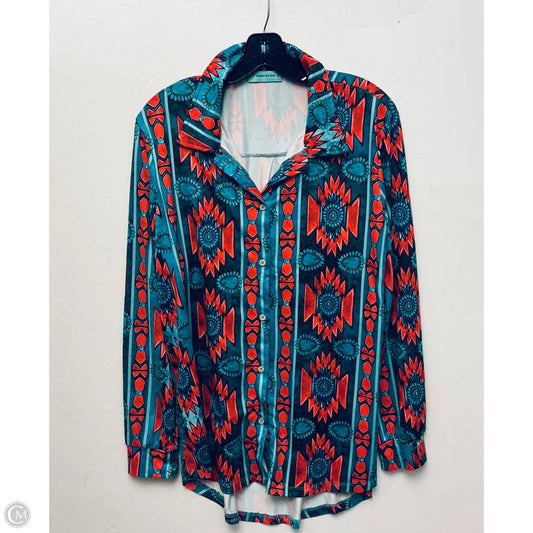 Top Long Sleeve By Clothes Mentor In Blue & Red, Size: M