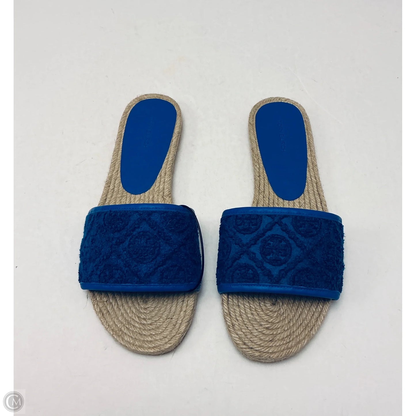 Sandals Designer By Tory Burch In Blue & Tan, Size: 10