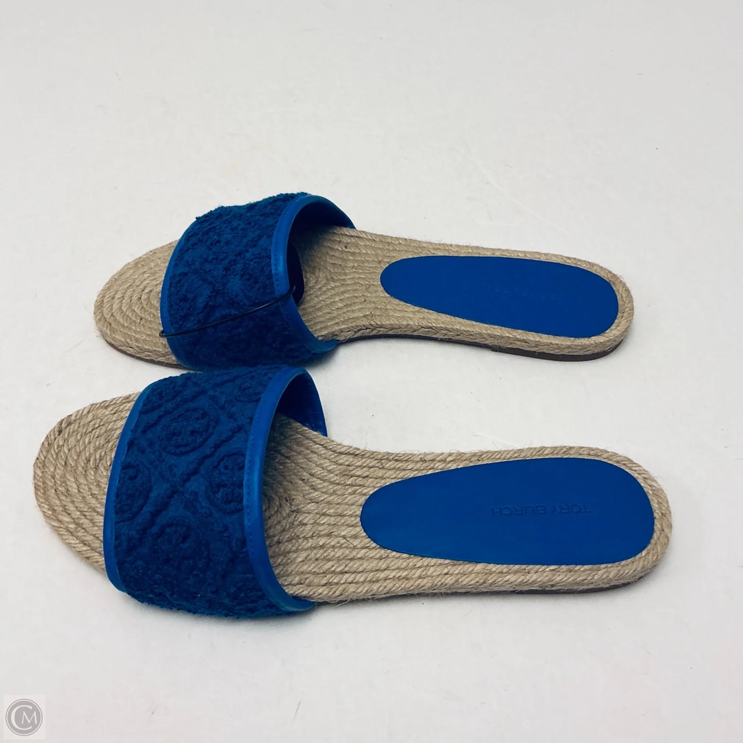 Sandals Designer By Tory Burch In Blue & Tan, Size: 10