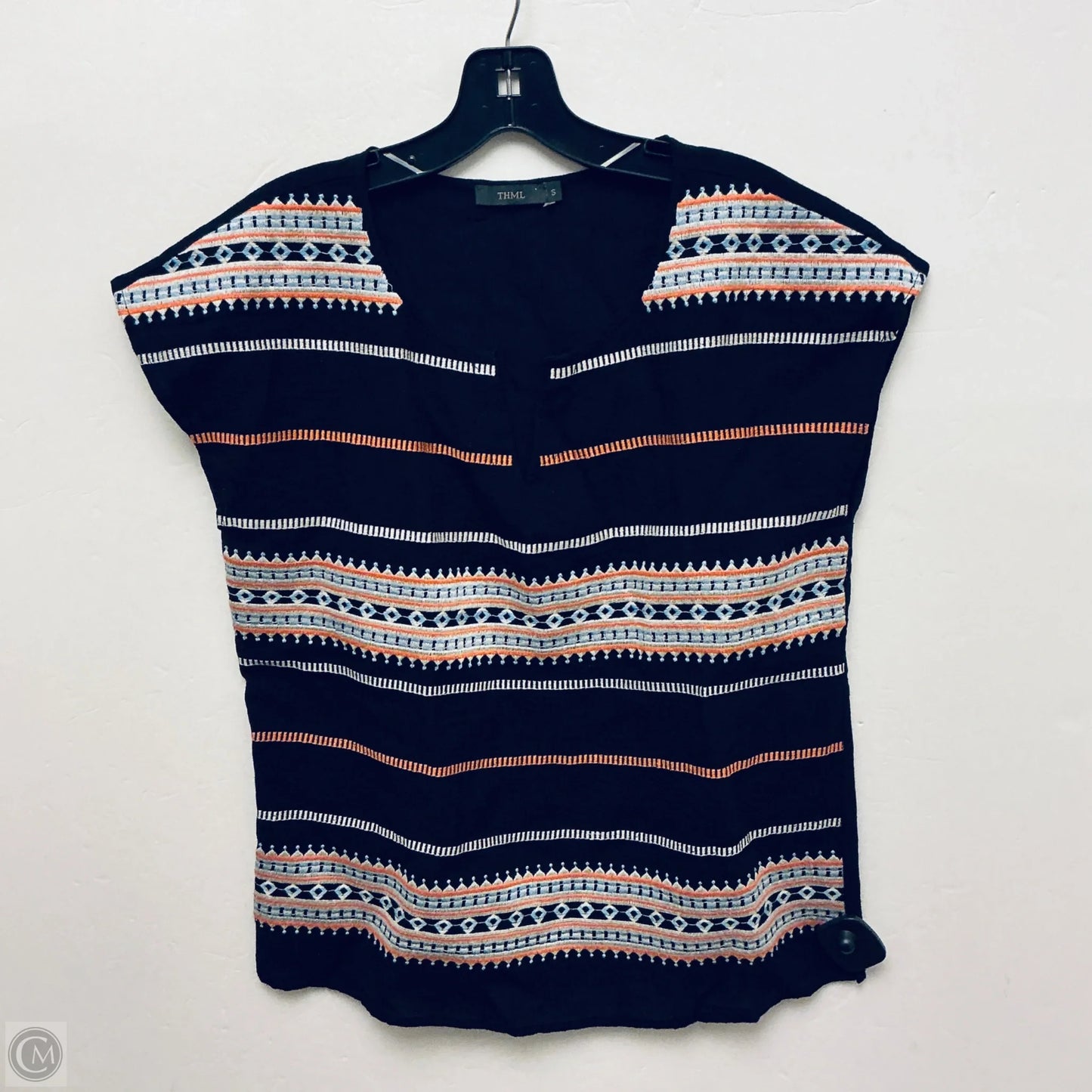 Top Short Sleeve By Thml In Striped Pattern, Size: S