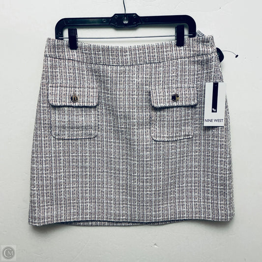 Skirt Midi By Nine West Apparel In Pink & White, Size: L