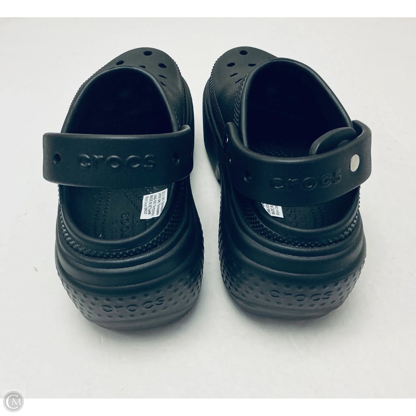 Shoes Heels Platform By Crocs In Black, Size: 9