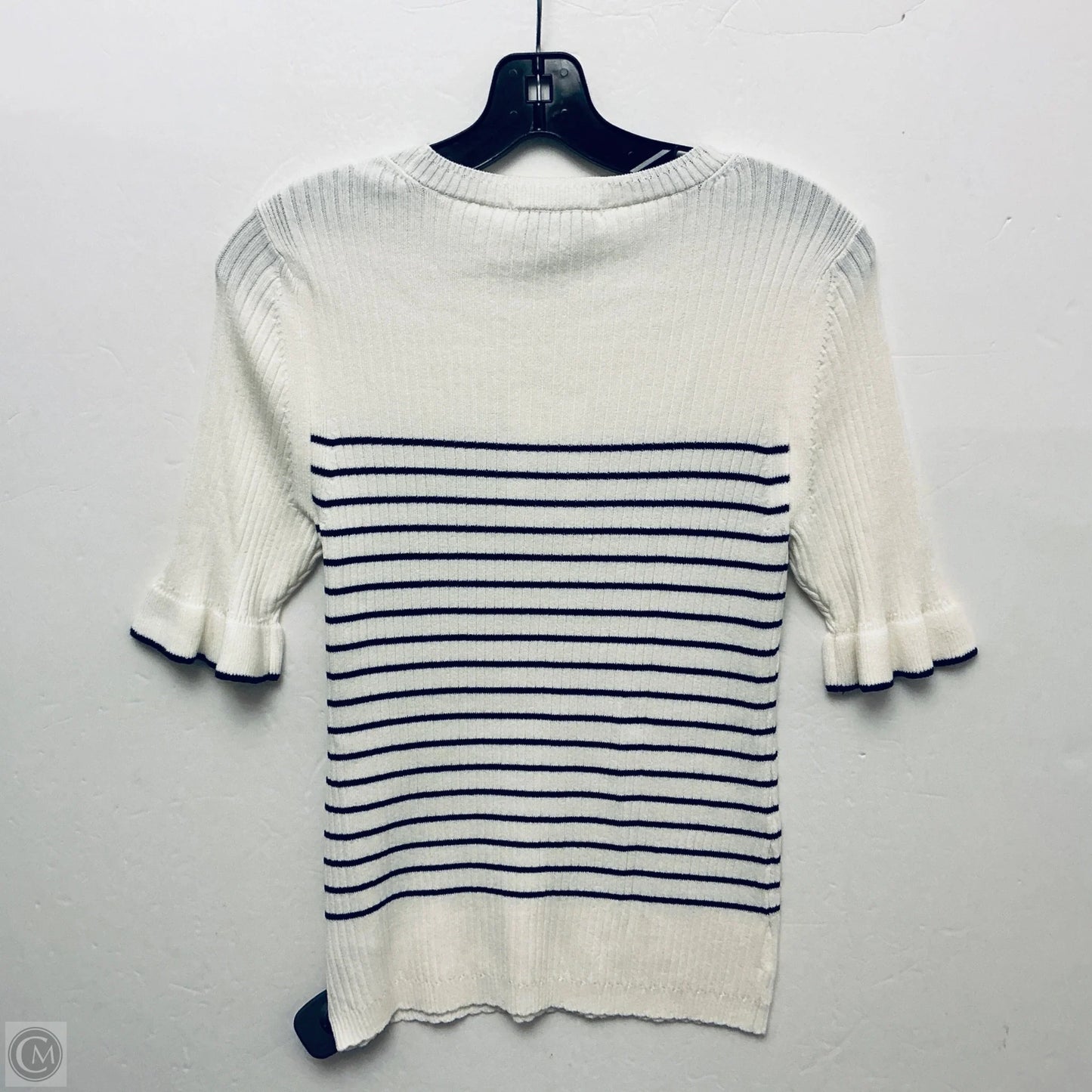 Top Short Sleeve By Free Assembly In Cream, Size: M