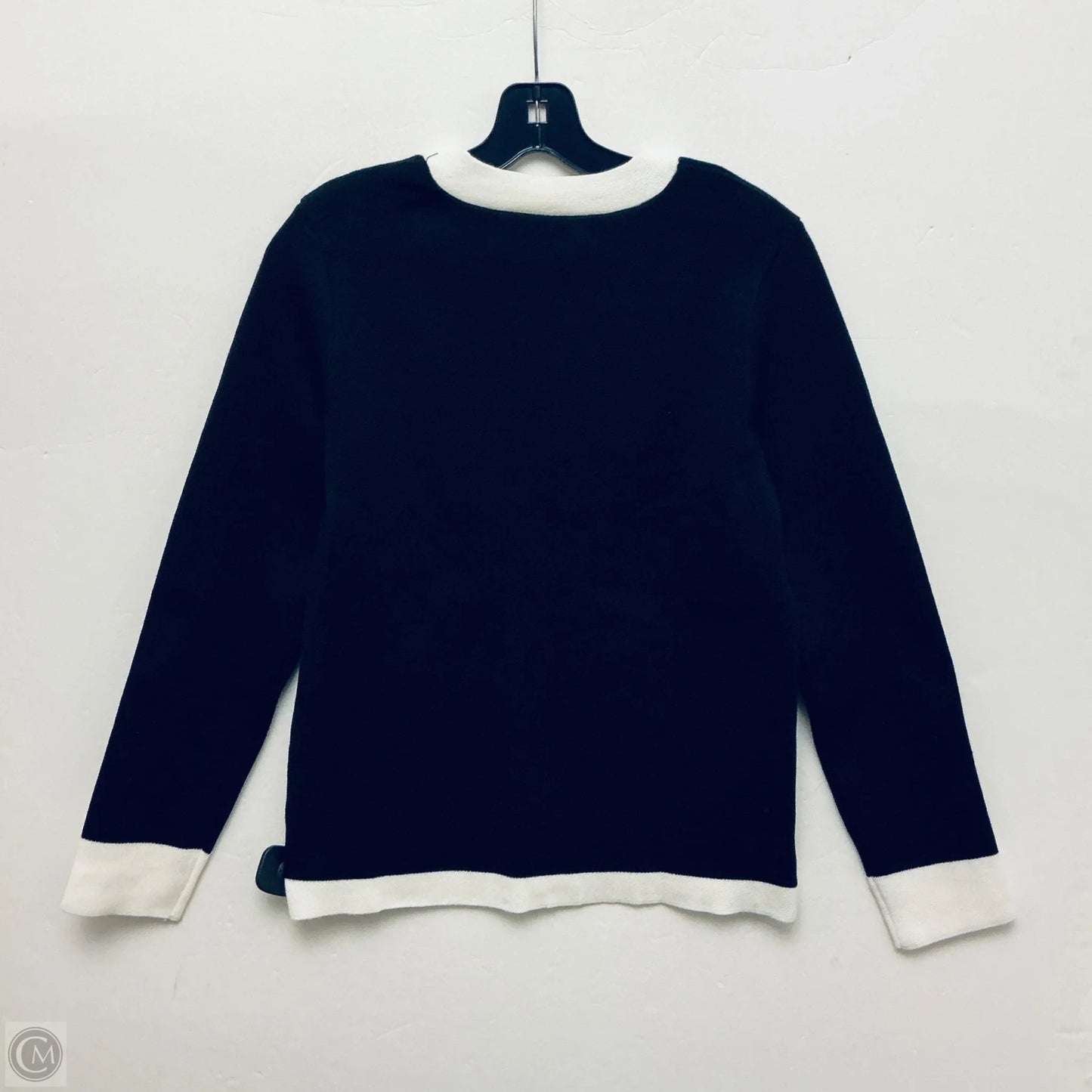 Sweater Cardigan By Clothes Mentor In Black & White, Size: M