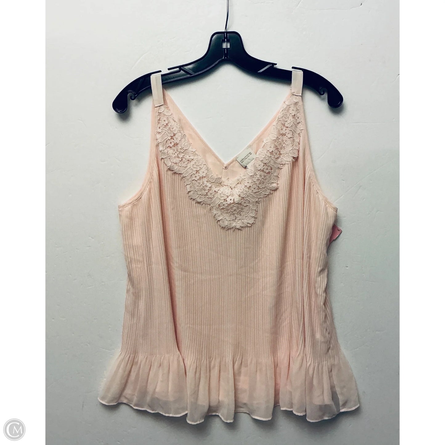Top Sleeveless By Chicos In Peach, Size: Xl