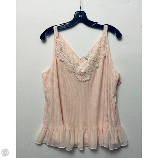 Top Sleeveless By Chicos In Peach, Size: Xl