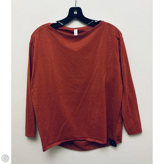Athletic Top Long Sleeve Crewneck By Lululemon In Orange, Size: 6