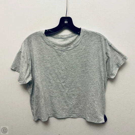 Athletic Top Short Sleeve By Lululemon In Grey, Size: 6