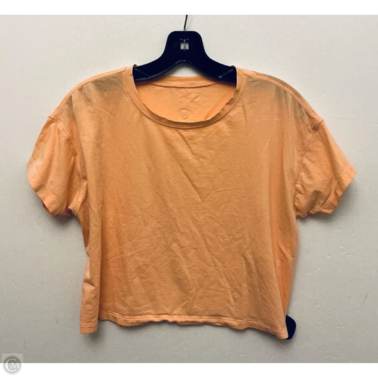 Athletic Top Short Sleeve By Lululemon In Orange, Size: S