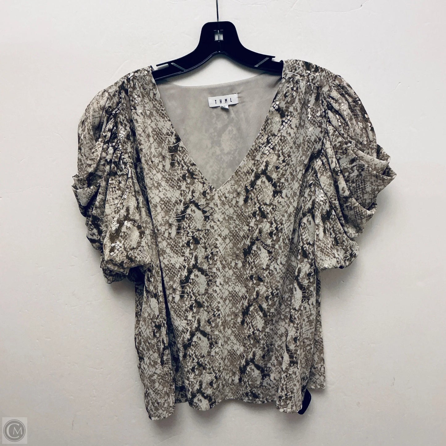 Top Short Sleeve By Thml In Gold, Size: Xl