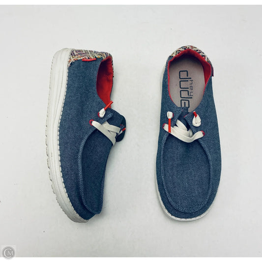 Shoes Flats By Hey Dude In Blue, Size: 11