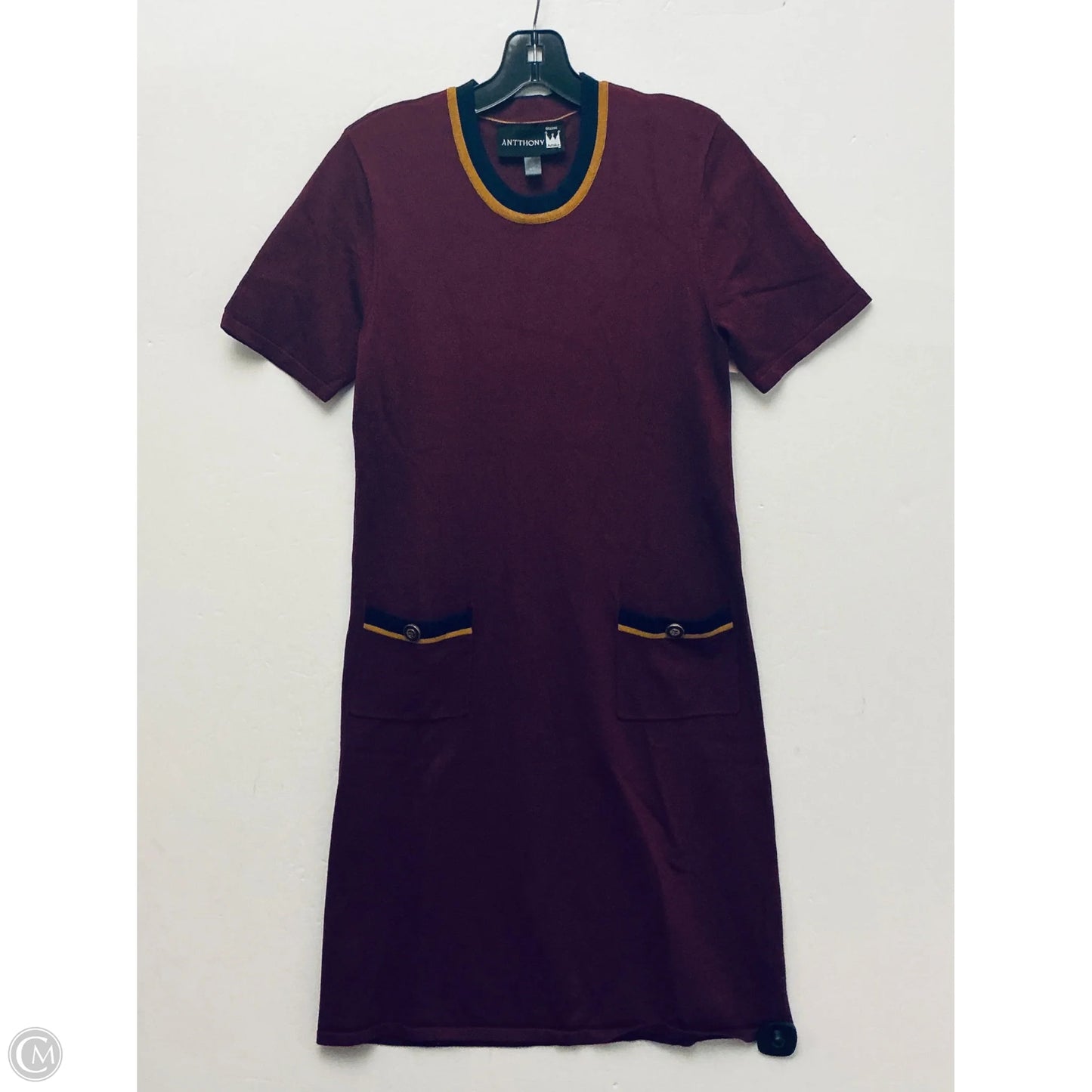 Dress Casual Midi By Antthony In Maroon, Size: S
