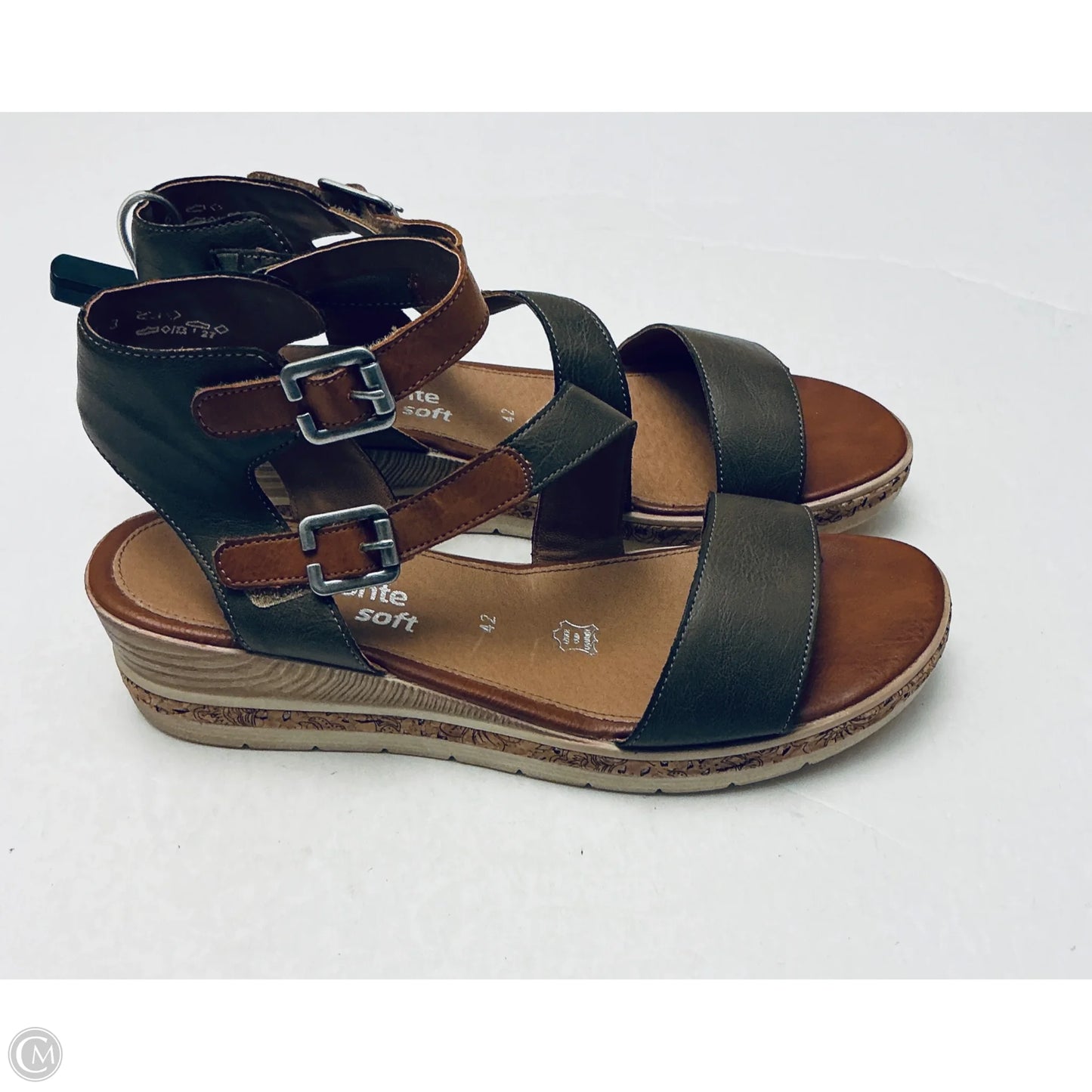 Sandals Heels Wedge By Cmc In Green, Size: 10