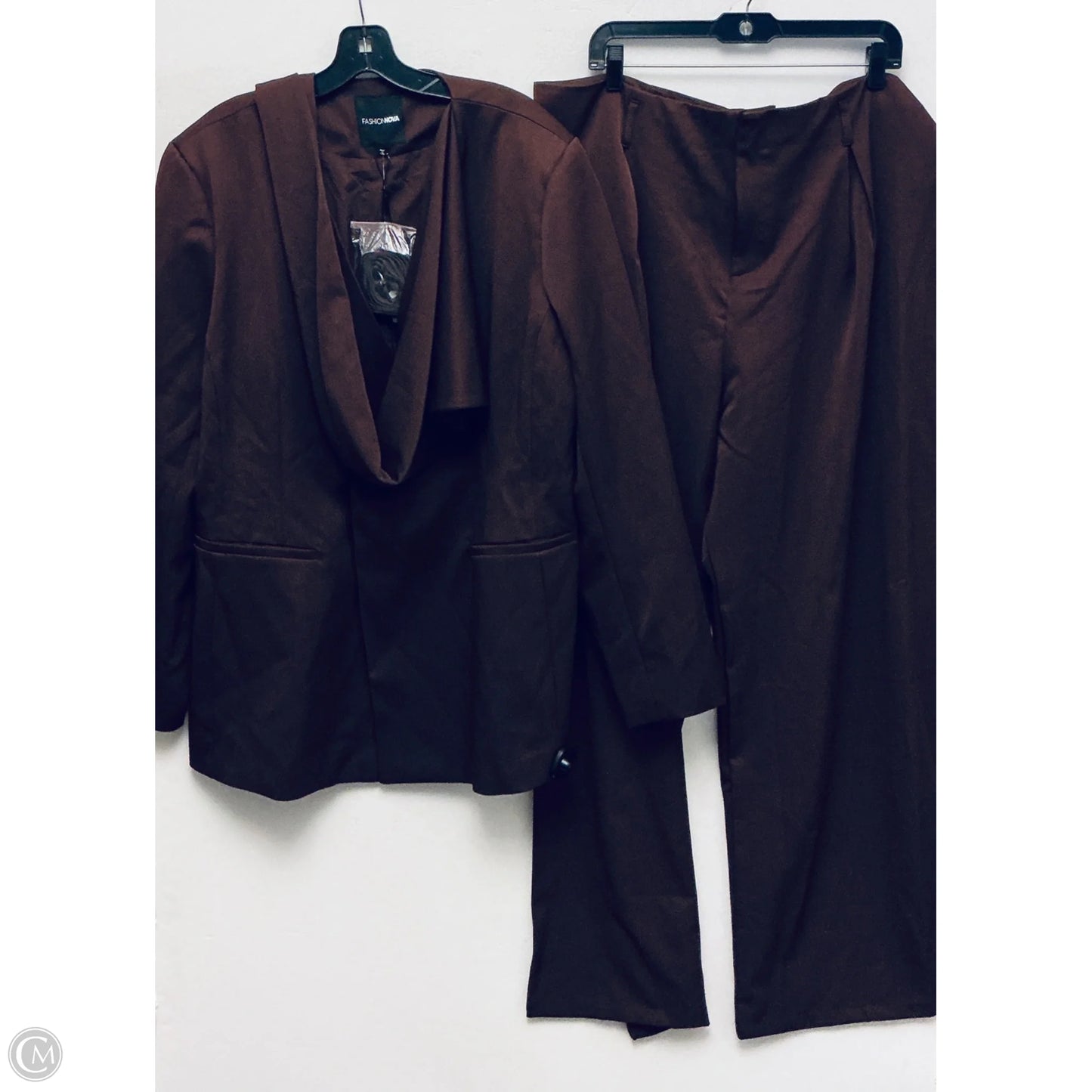 Pants Suit 2pc By Fashion Nova In Brown, Size: 2x