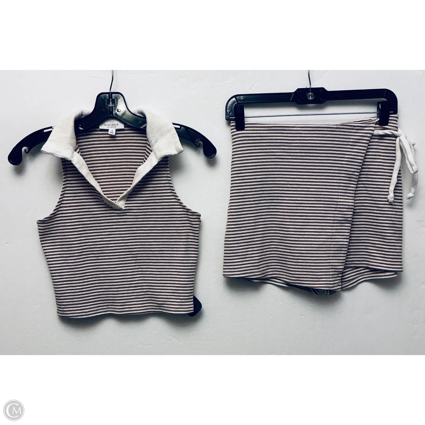 Shorts Set By Kirious In Striped Pattern, Size: S