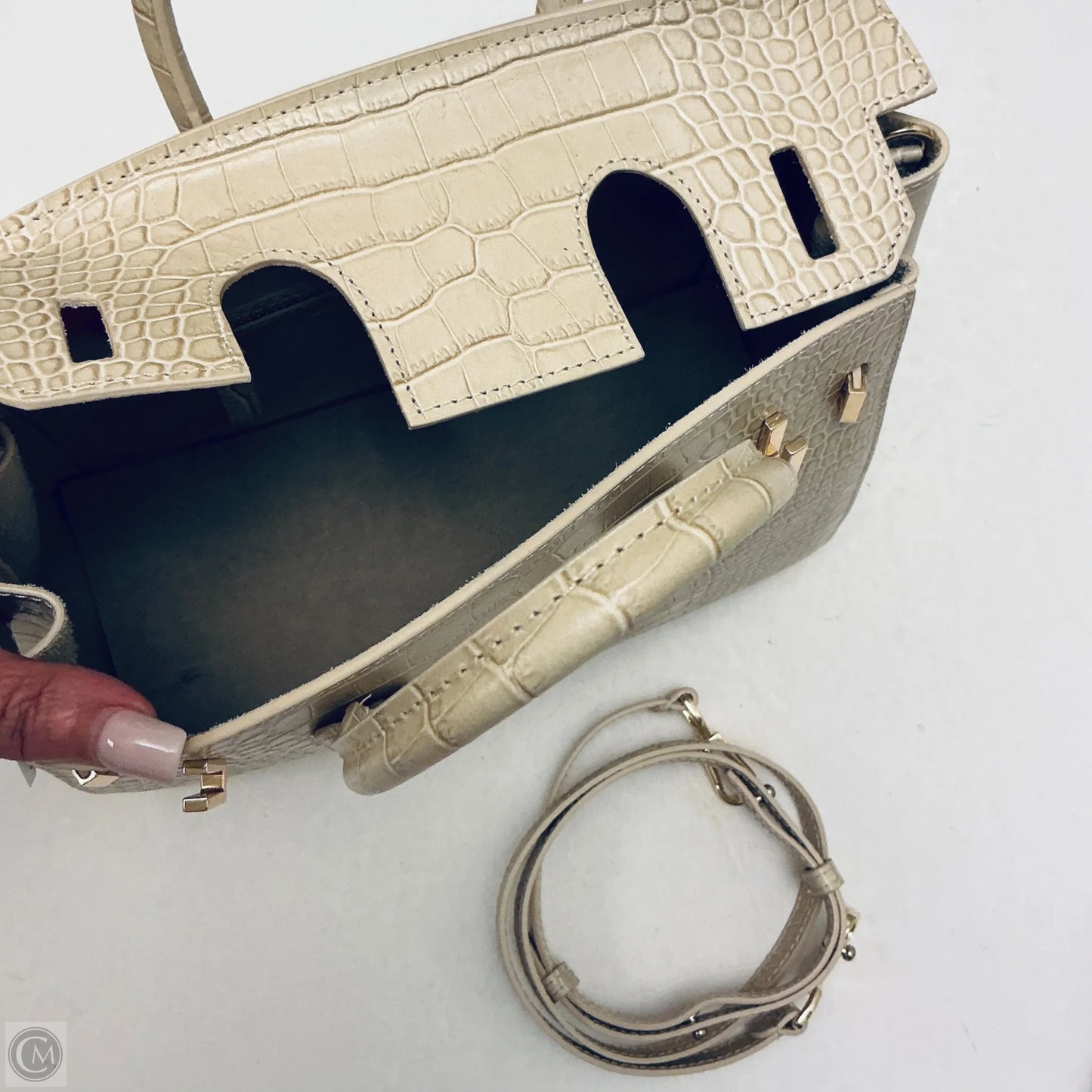 Handbag Leather By Cma, Size: Small