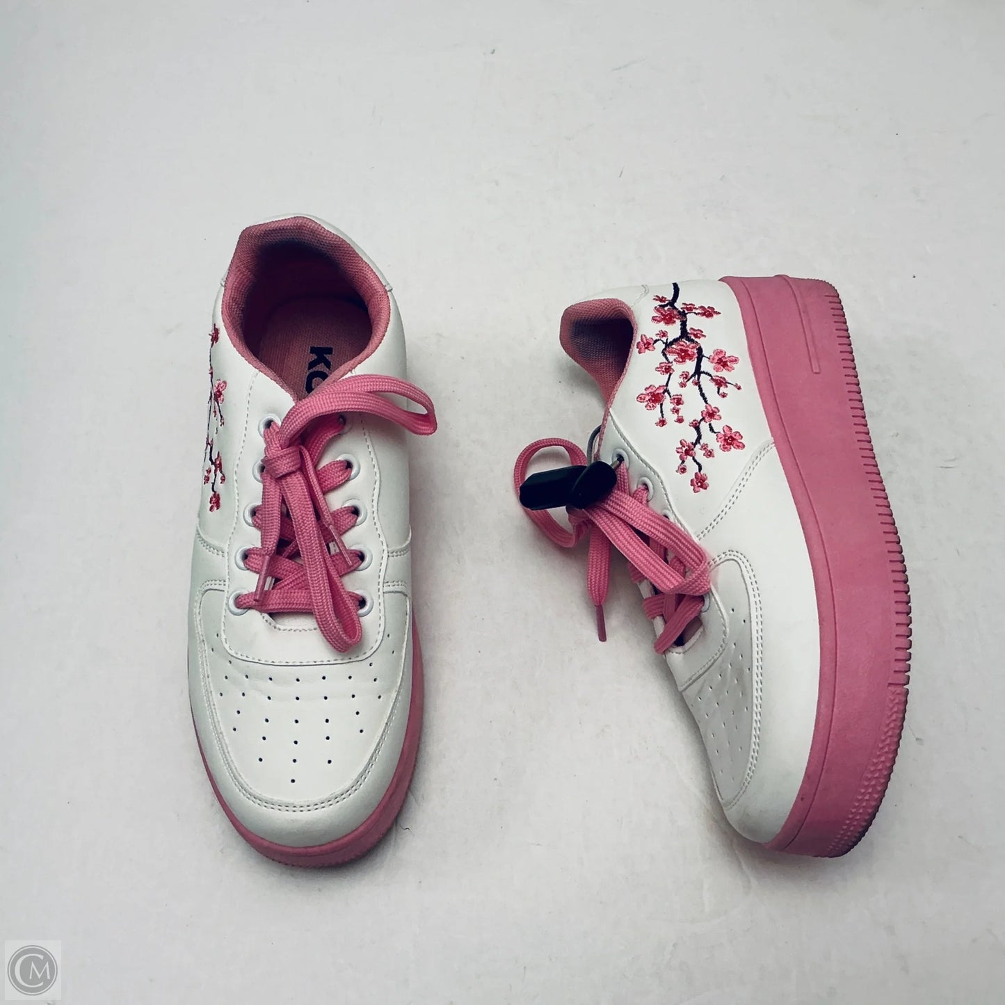 Shoes Sneakers Platform By Clothes Mentor In Pink & White, Size: 5.5