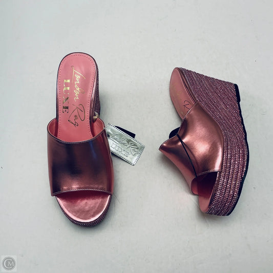 Sandals Heels Wedge By Clothes Mentor In Pink, Size: 6