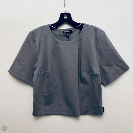 Top Short Sleeve By Express In Grey, Size: M