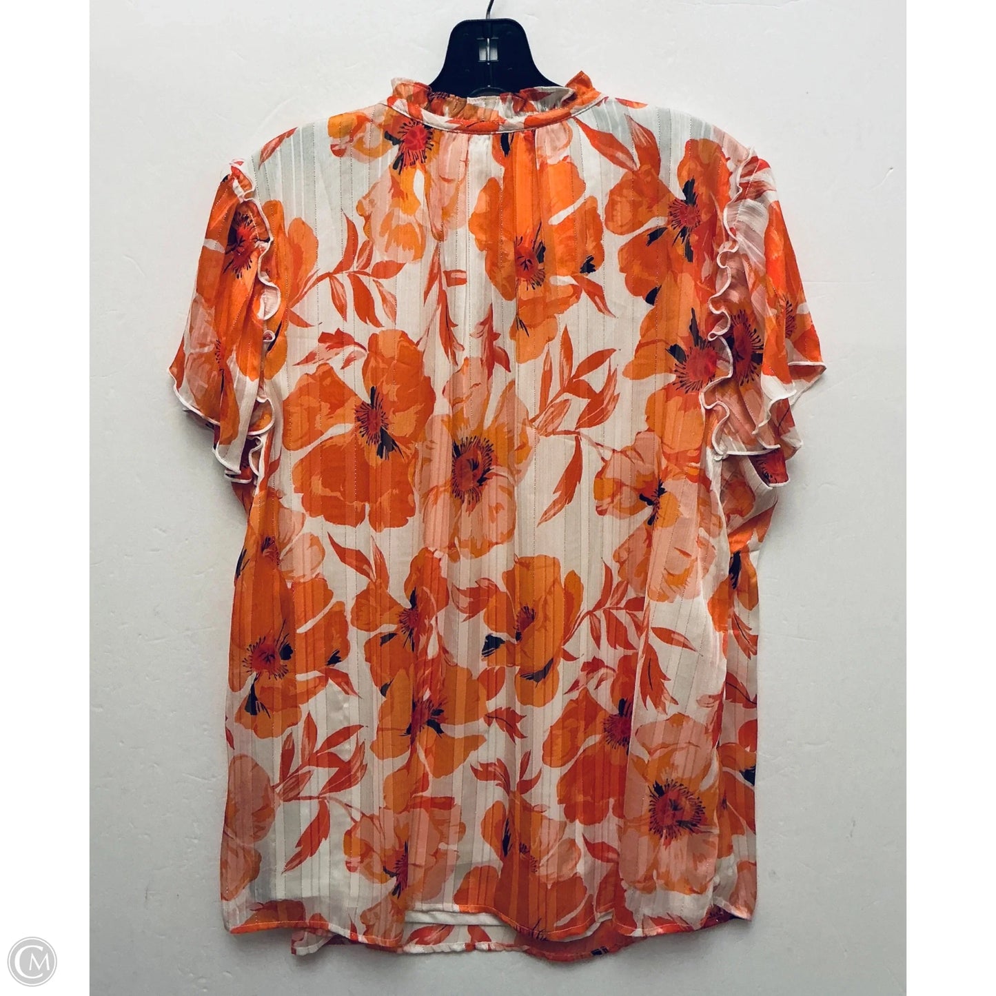 Top Short Sleeve By Clothes Mentor In Orange, Size: 1x