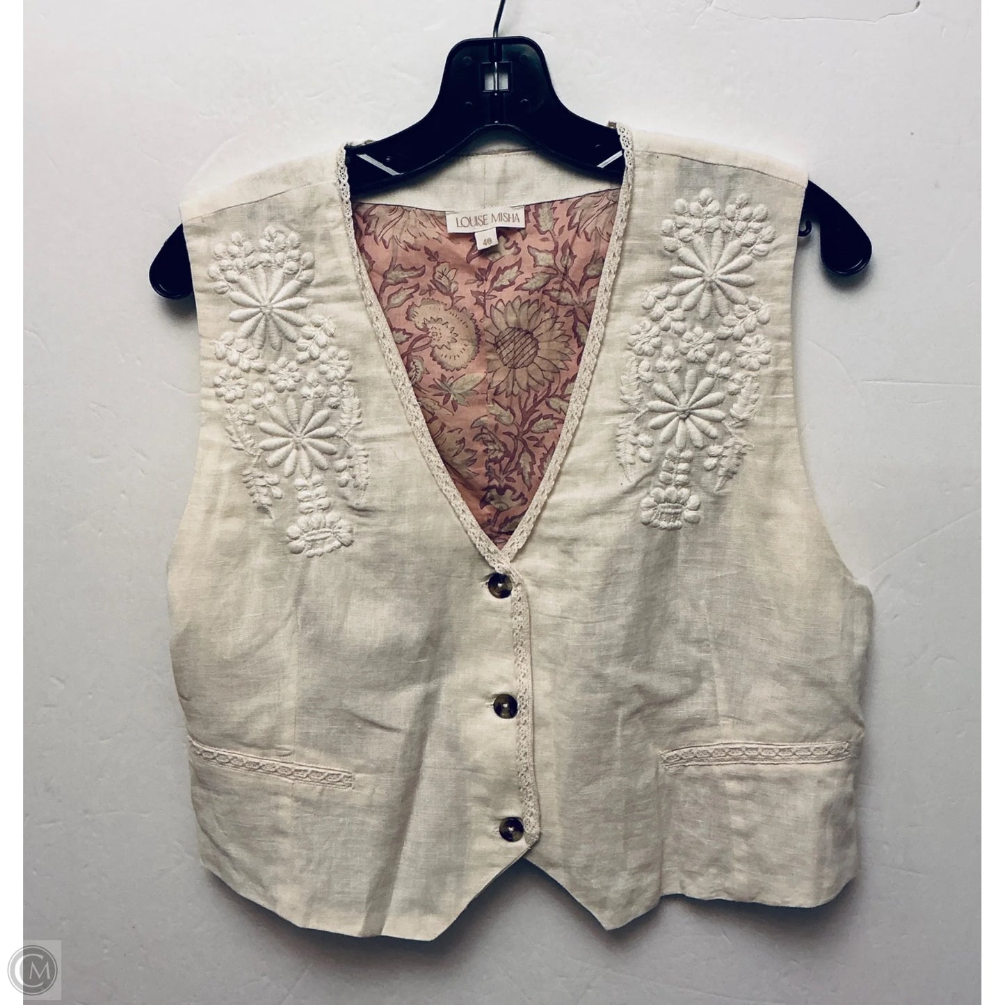Vest Other By Clothes Mentor In Cream, Size: S