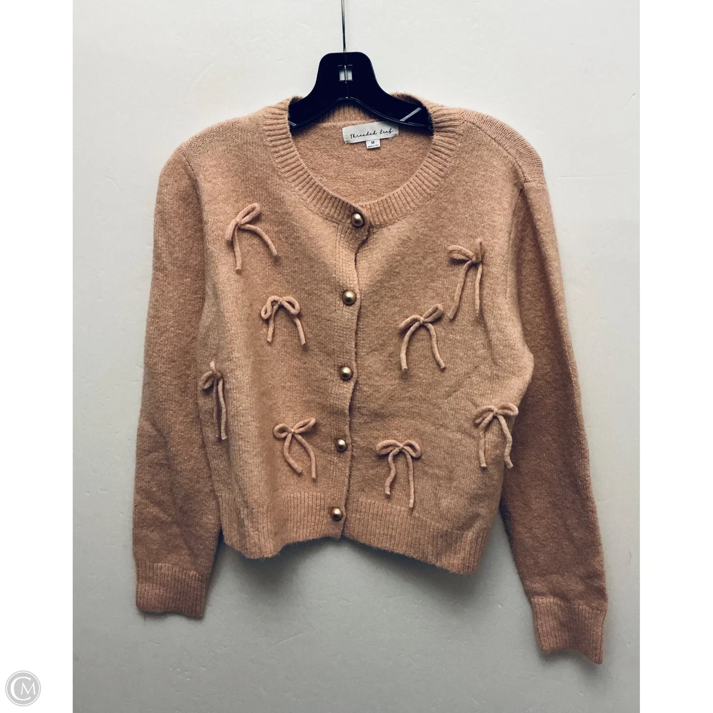 Sweater Cardigan By Clothes Mentor In Pink, Size: M