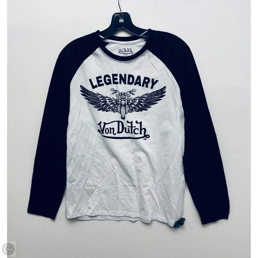 Top Long Sleeve By Clothes Mentor In Black & White, Size: M