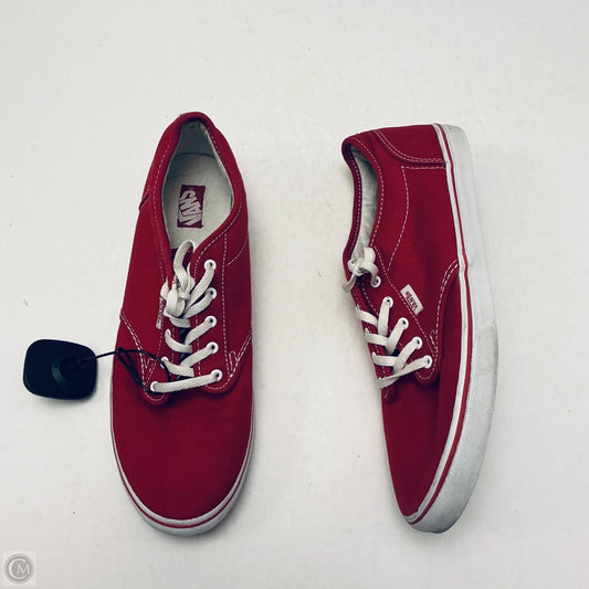 Shoes Flats By Vans In Red, Size: 10