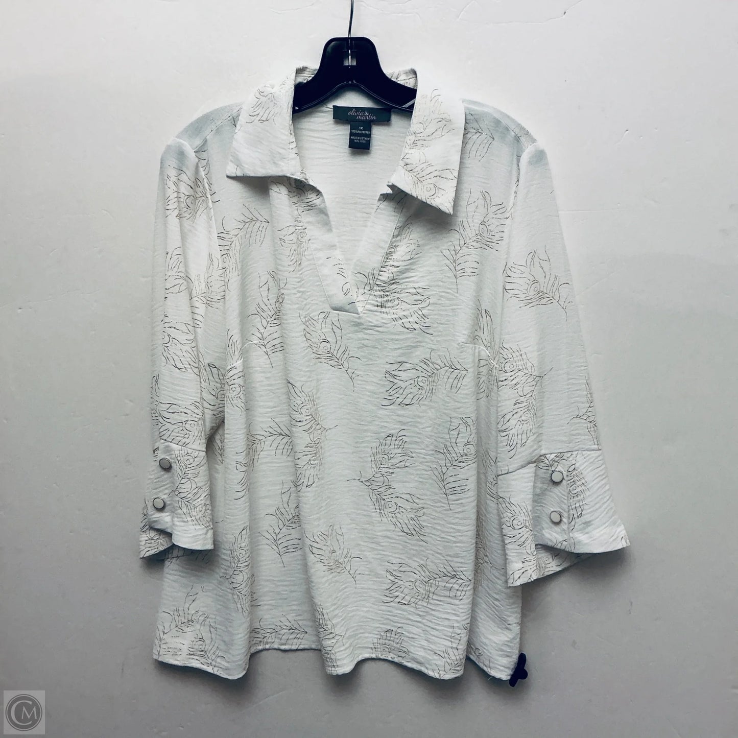 Top Long Sleeve By Clothes Mentor In White, Size: 1x