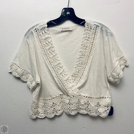 Top Short Sleeve By Lucky Brand In White, Size: M