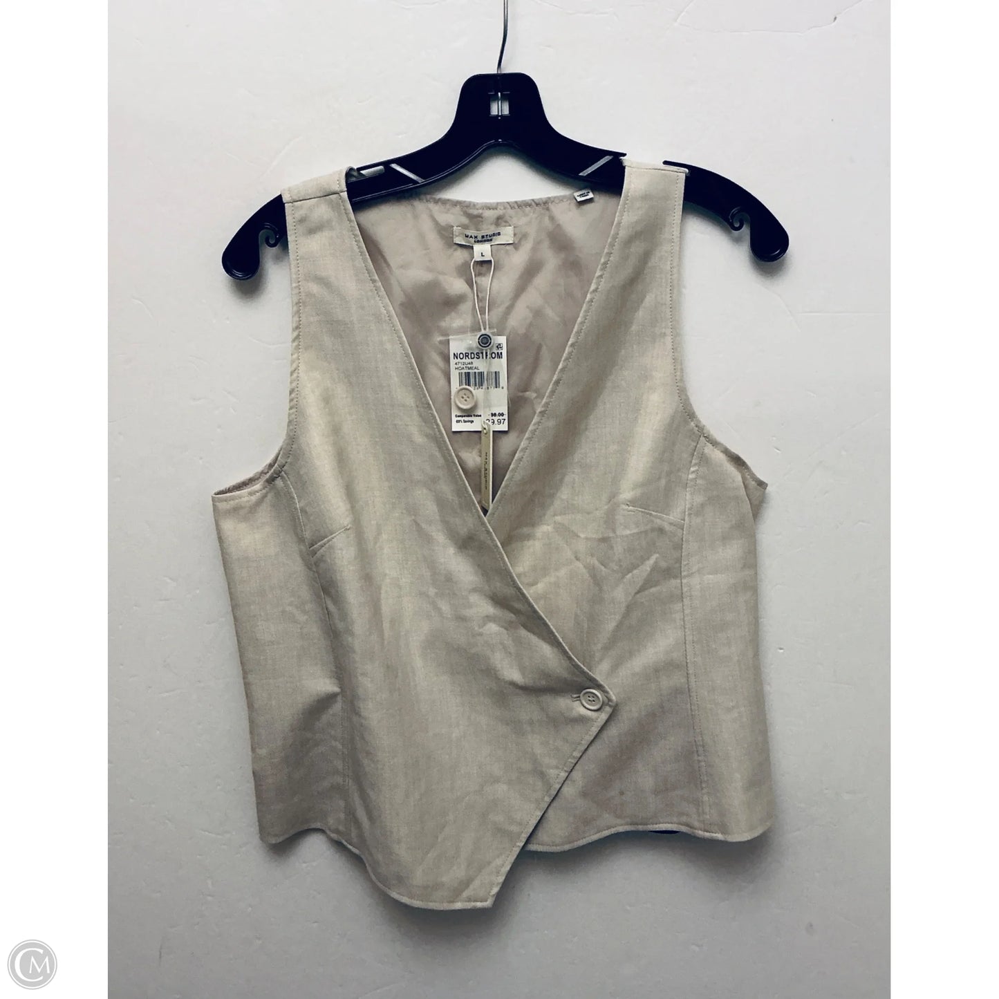 Top Sleeveless By Max Studio In Tan, Size: L