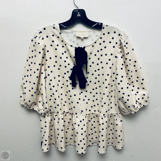 Top Short Sleeve By Melloday In Polkadot Pattern, Size: L
