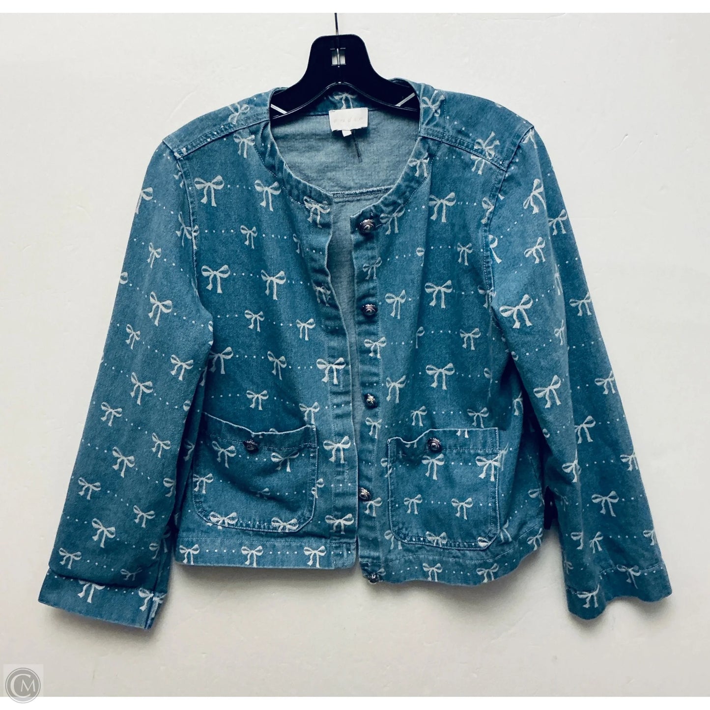 Jacket Denim By Entro In Blue Denim, Size: M