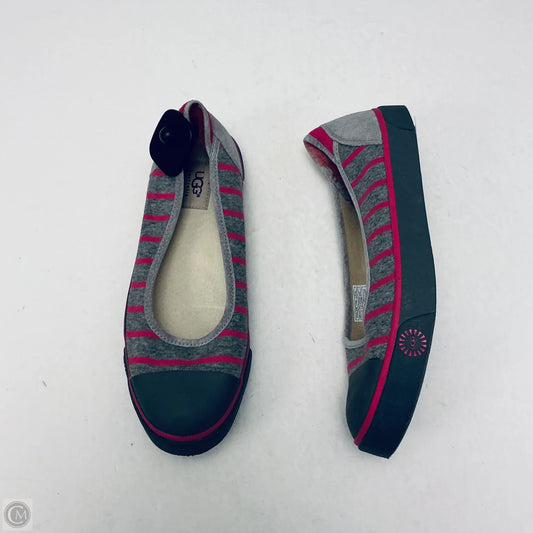 Shoes Designer By Ugg In Grey & Pink, Size: 9.5