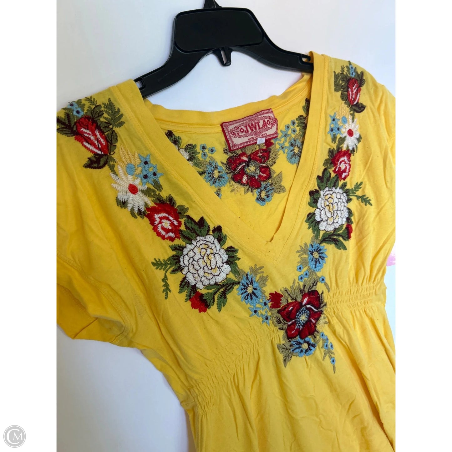 Dress Casual Short By Johnny Was In Yellow, Size: L