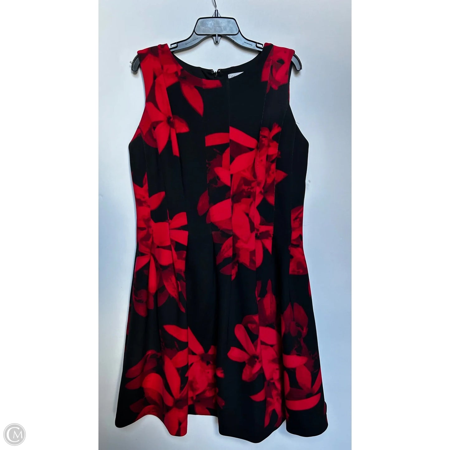 Dress Work By Calvin Klein In Black & Red, Size: Xl