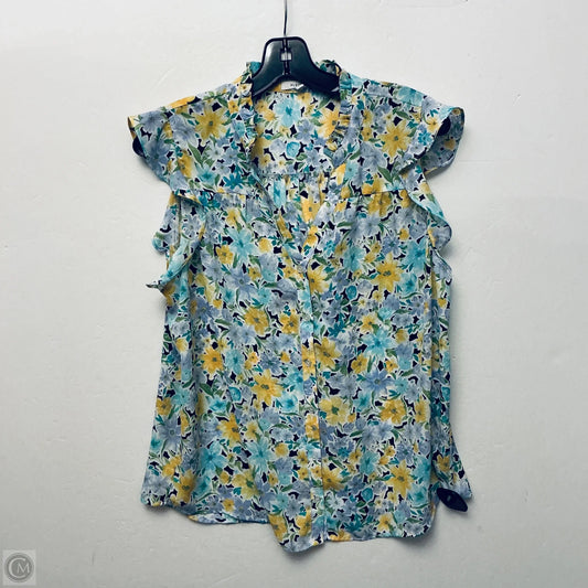 Top Sleeveless By Pleione In Floral Print, Size: L