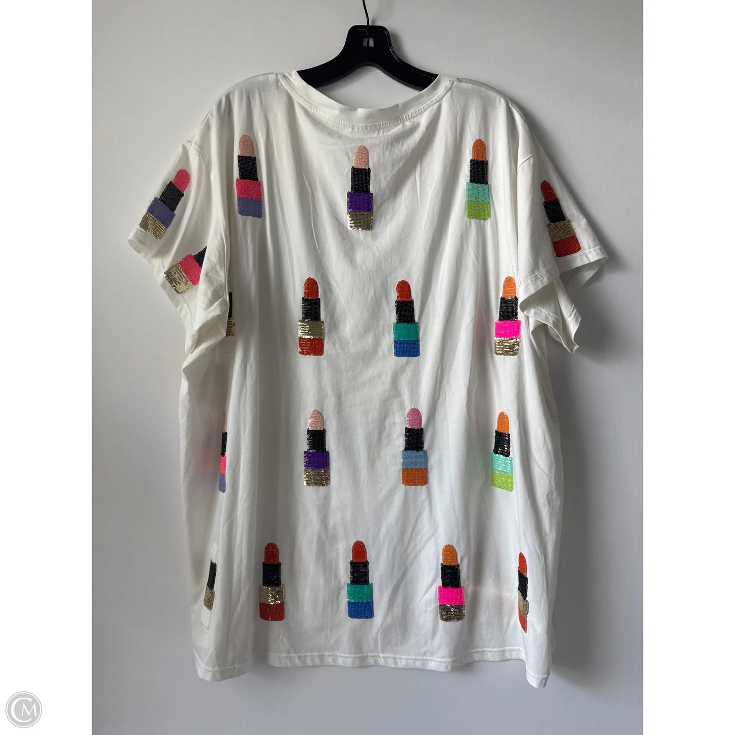 Top Short Sleeve By Cmb In White, Size: 2x