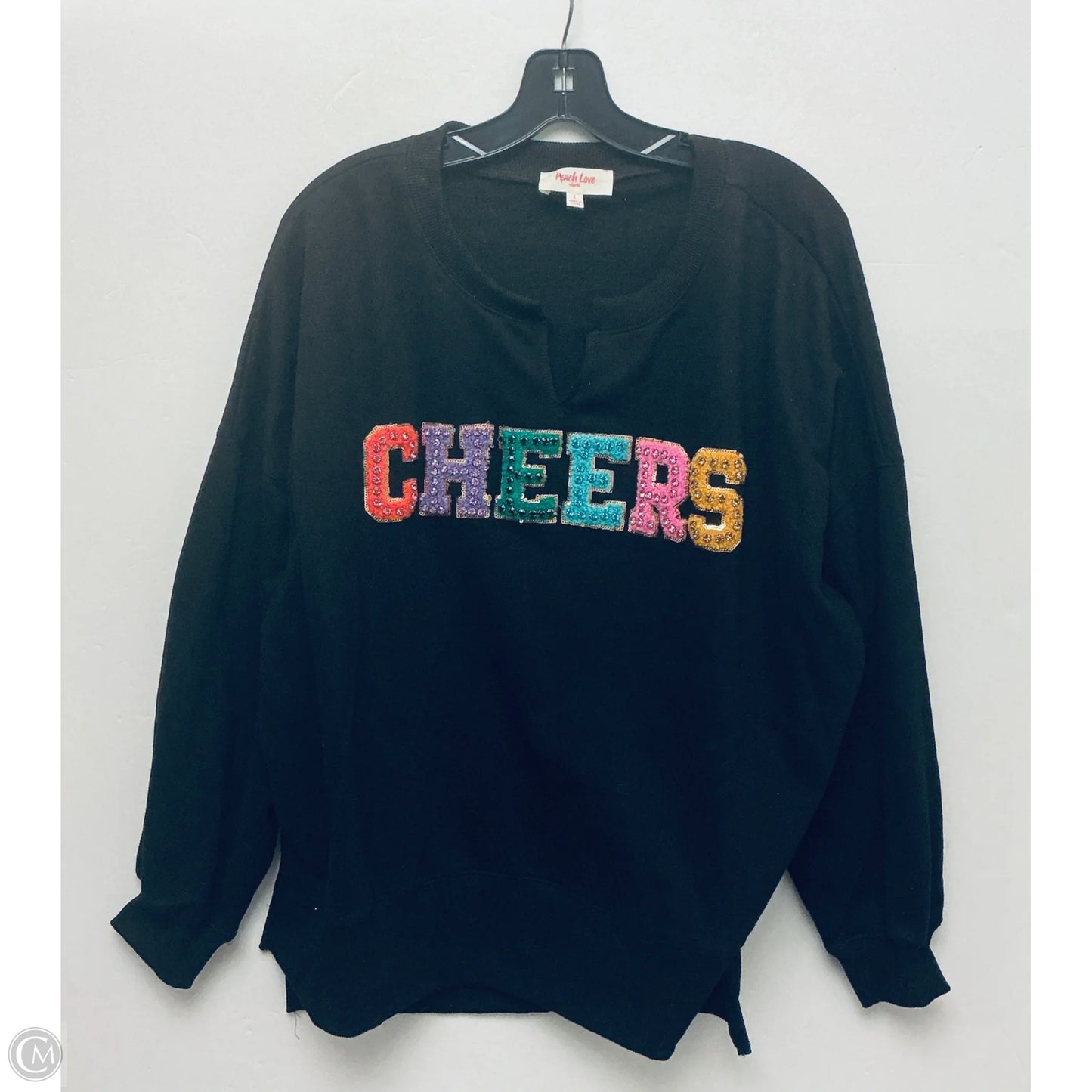 Sweatshirt Crewneck By Peach Love Cream California In Black, Size: L